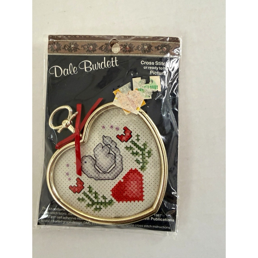 Dale Burdett Dove Cross Stitch Ornament Kit With Frame Love & Hearts CM 905 NIP